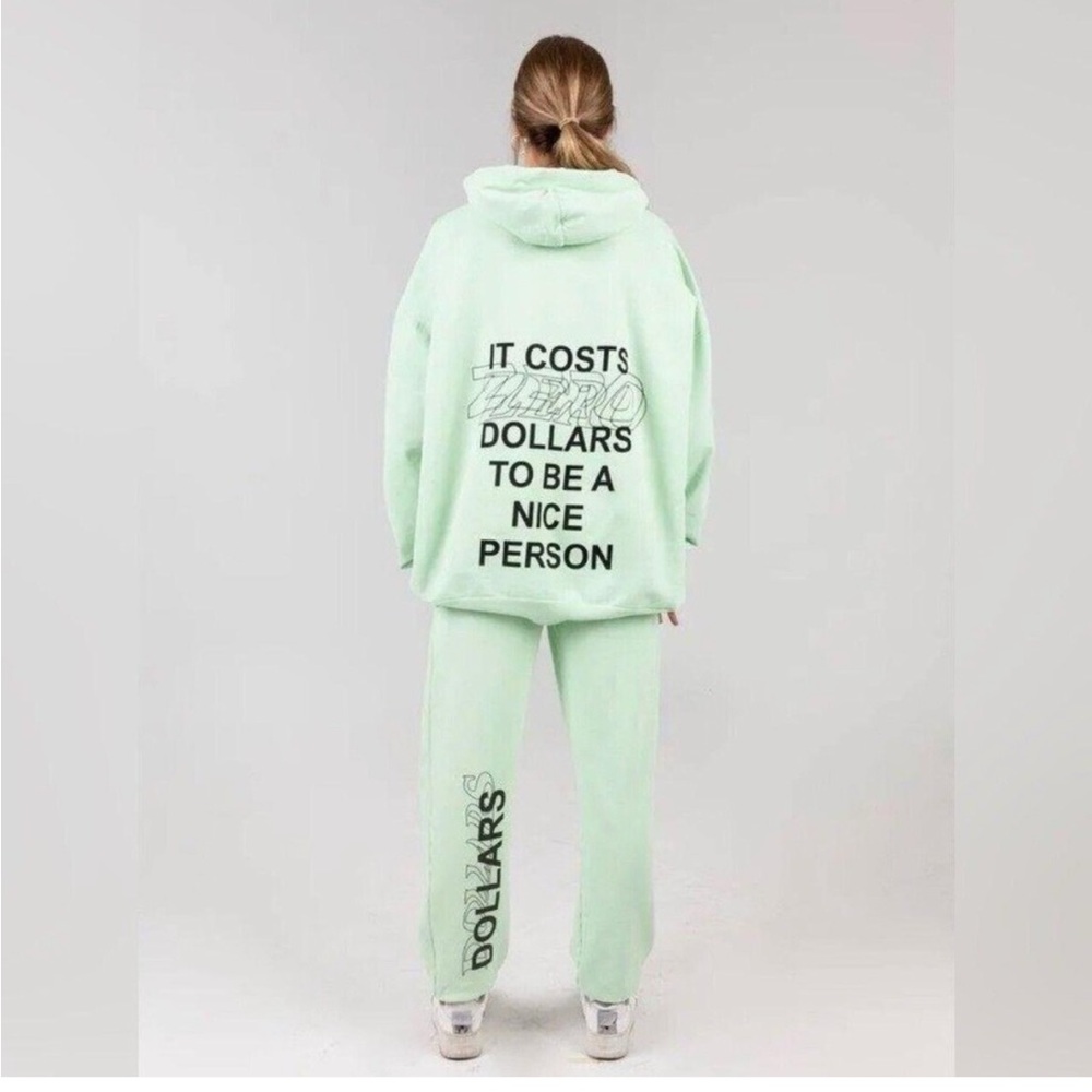 mayfair group “it costs zero dollars to be a nice person” sweatshirt
